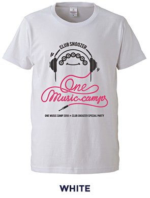 ONE MUSIC CAMP × CLUB SNOOZER TEE WHITE