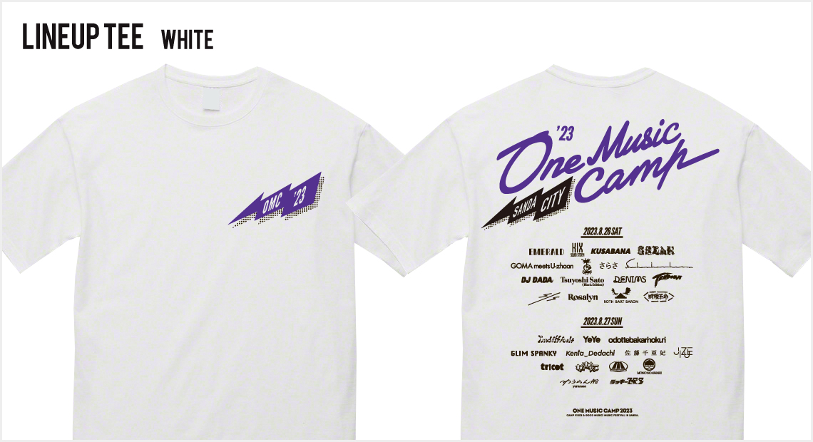 ONE MUSIC CAMP2023 LINEUP TEE ホワイト Tシャツ