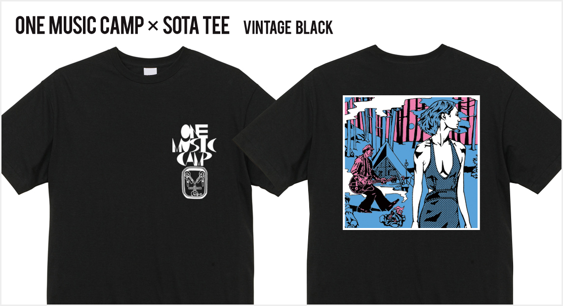 【ONE MUSIC CAMP×SOTA TEE】ヴィンテージブラックTシャツ